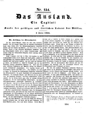 Das Ausland Montag 3. Juni 1839