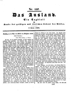 Das Ausland Donnerstag 6. Juni 1839