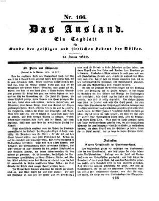 Das Ausland Samstag 15. Juni 1839