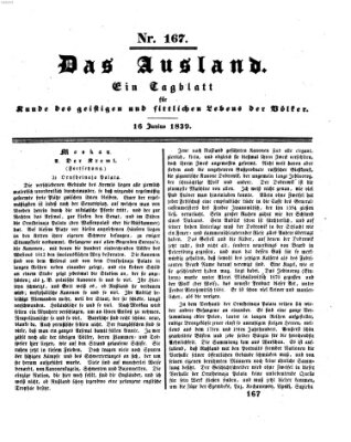 Das Ausland Sonntag 16. Juni 1839