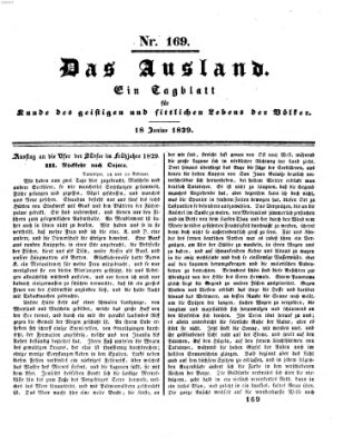 Das Ausland Dienstag 18. Juni 1839