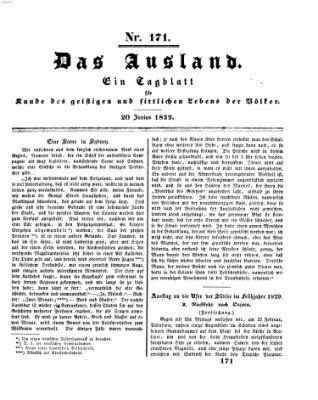 Das Ausland Donnerstag 20. Juni 1839