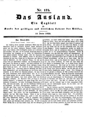 Das Ausland Montag 24. Juni 1839