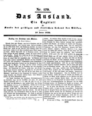 Das Ausland Freitag 28. Juni 1839