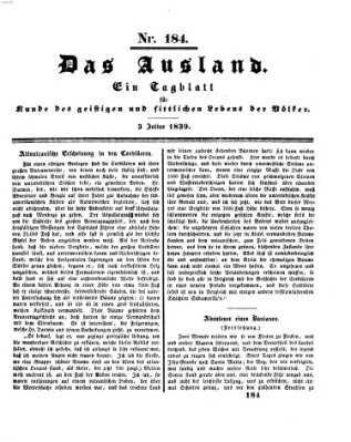 Das Ausland Mittwoch 3. Juli 1839