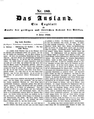 Das Ausland Montag 8. Juli 1839