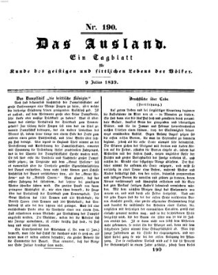 Das Ausland Dienstag 9. Juli 1839