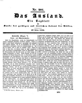 Das Ausland Samstag 20. Juli 1839