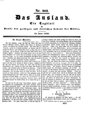 Das Ausland Montag 22. Juli 1839