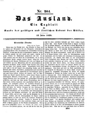 Das Ausland Dienstag 23. Juli 1839