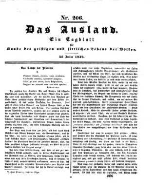 Das Ausland Donnerstag 25. Juli 1839