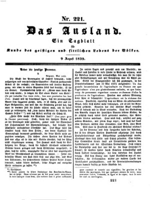 Das Ausland Freitag 9. August 1839