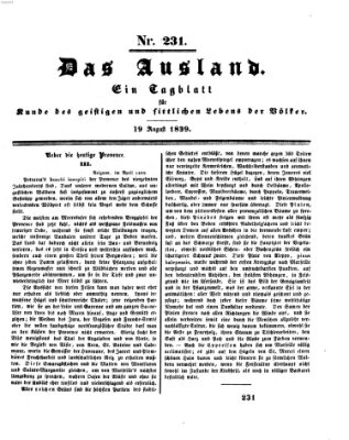 Das Ausland Montag 19. August 1839