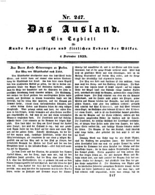 Das Ausland Mittwoch 4. September 1839