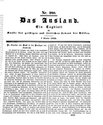 Das Ausland Montag 7. Oktober 1839