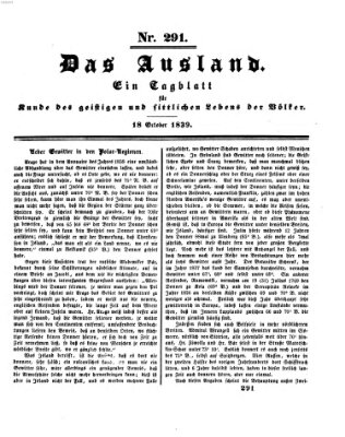 Das Ausland Freitag 18. Oktober 1839