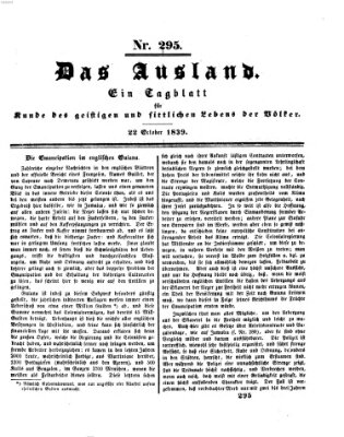 Das Ausland Dienstag 22. Oktober 1839