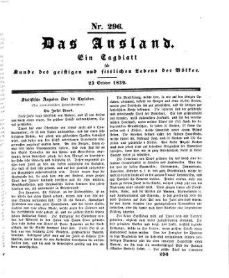 Das Ausland Mittwoch 23. Oktober 1839