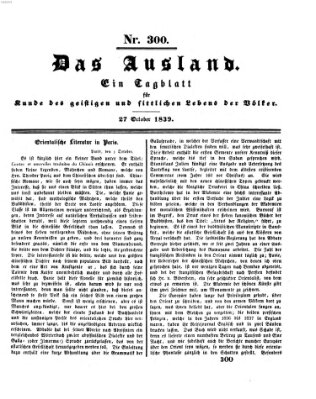 Das Ausland Sonntag 27. Oktober 1839