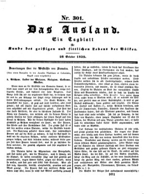 Das Ausland Montag 28. Oktober 1839