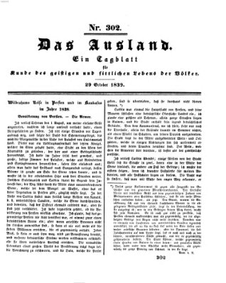 Das Ausland Dienstag 29. Oktober 1839