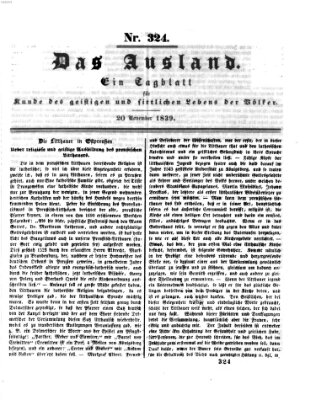 Das Ausland Mittwoch 20. November 1839