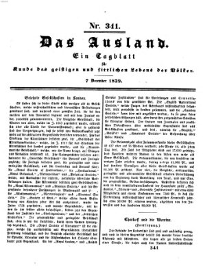 Das Ausland Samstag 7. Dezember 1839