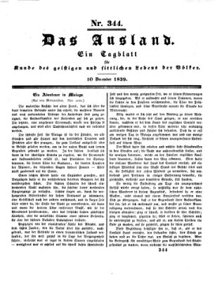 Das Ausland Dienstag 10. Dezember 1839