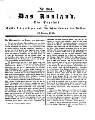 Das Ausland Montag 30. Dezember 1839