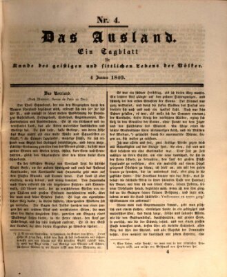 Das Ausland Samstag 4. Januar 1840