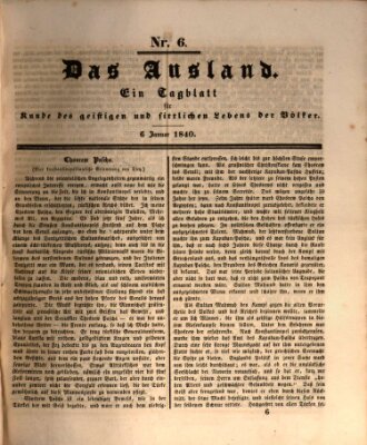 Das Ausland Montag 6. Januar 1840