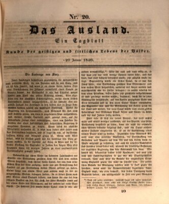 Das Ausland Montag 20. Januar 1840