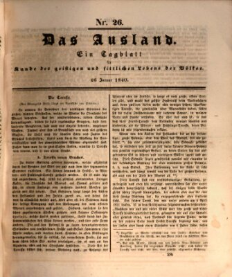 Das Ausland Sonntag 26. Januar 1840