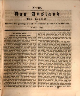 Das Ausland Freitag 7. Februar 1840