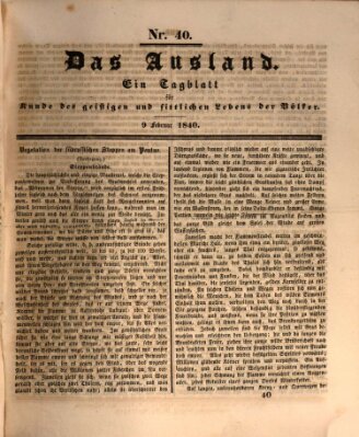 Das Ausland Sonntag 9. Februar 1840