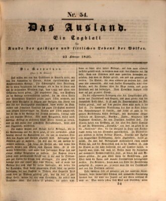 Das Ausland Sonntag 23. Februar 1840