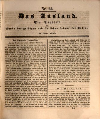 Das Ausland Montag 24. Februar 1840