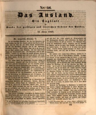 Das Ausland Dienstag 25. Februar 1840