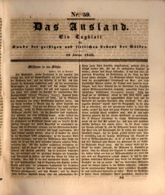 Das Ausland Freitag 28. Februar 1840