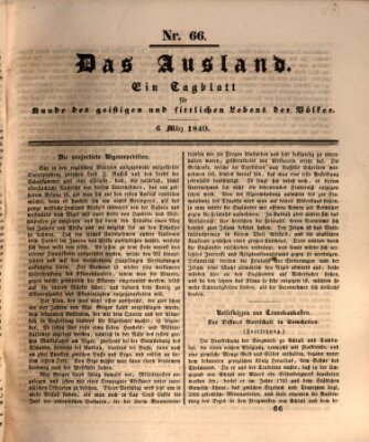 Das Ausland Freitag 6. März 1840