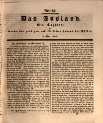 Das Ausland Samstag 7. März 1840