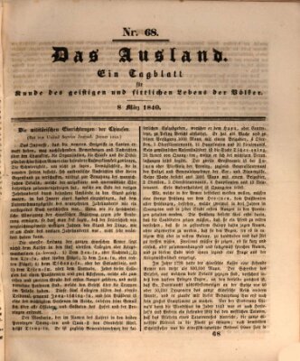 Das Ausland Sonntag 8. März 1840