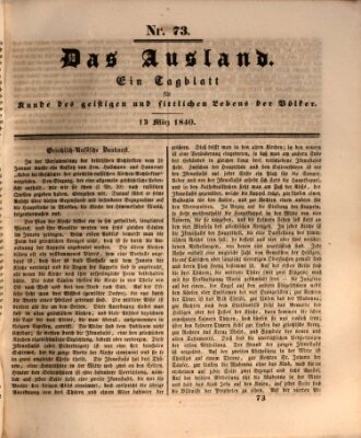 Das Ausland Freitag 13. März 1840