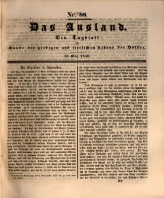 Das Ausland Samstag 28. März 1840