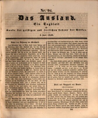 Das Ausland Freitag 3. April 1840