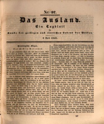 Das Ausland Montag 6. April 1840