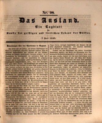 Das Ausland Dienstag 7. April 1840