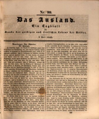 Das Ausland Mittwoch 8. April 1840