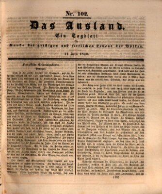 Das Ausland Samstag 11. April 1840