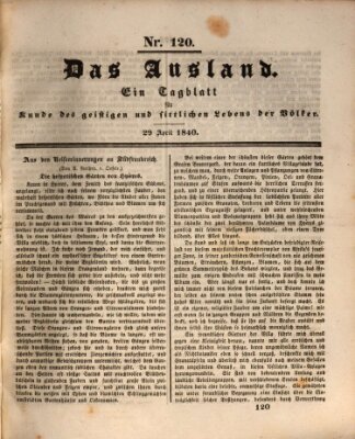 Das Ausland Mittwoch 29. April 1840